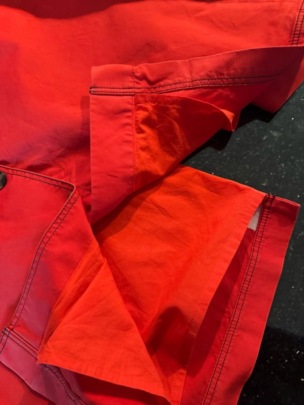 Boden Red Button-Front Cotton Midi Skirt with Self-Tie Waist. Size 10 - Picture 7 of 10